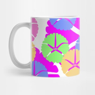 colorful pink green flowers background pattern Mug